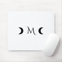 Moderne maan wit en zwart monogram