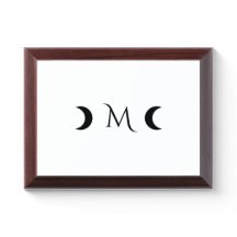 Moderne maan wit en zwart monogram