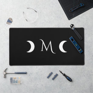 Moderne maan zwart-wit monogram bureaumat