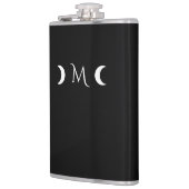 Moderne maan zwart-wit monogram heupfles (Links)