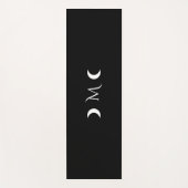 Moderne maan zwart-wit monogram yogamat (Voorkant)