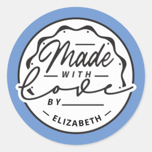 Moderne 'Made with Love' Cirkel Sticker