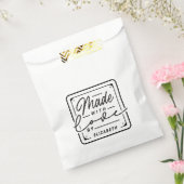 Moderne 'Made with Love' Label Tassen Bedankzakje (Gezegeld)