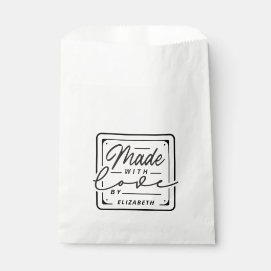 Moderne 'Made with Love' Label Tassen Bedankzakje (Voorkant)