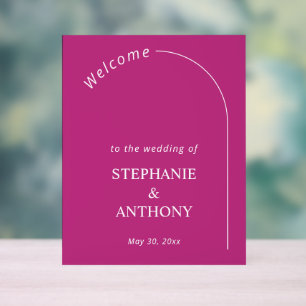 Moderne Magenta Minimaliste avec Mariage à l'Arche