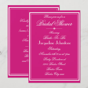 Moderne Magenta NaamManuscript RSVP Chic Vrijgezel Kaart