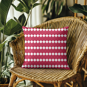 Moderne Magenta Rode Geometrische Patroon Kussen