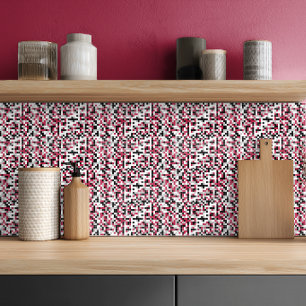 Moderne Magenta Zwart Grijs Geometrisch Tegeltje