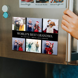 Moderne MAGNEET MET FOTOCOLLAGE VOOR DE BESTE OMA 