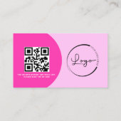 Moderne Make-up Arch Hot Roze Foto Logo Visitekaartje (Achterkant)