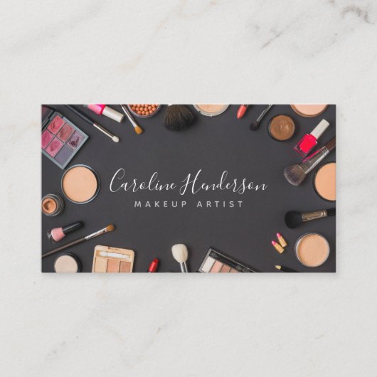 Moderne make-up artiest / cosmetica visitekaartje (Voorkant)
