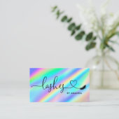 Moderne Make-up Artist Eyes Lashes Holographic Visitekaartje (Staand voorkant)