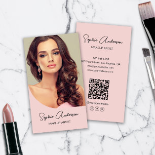 Moderne make-up artist foto roze visitekaartje