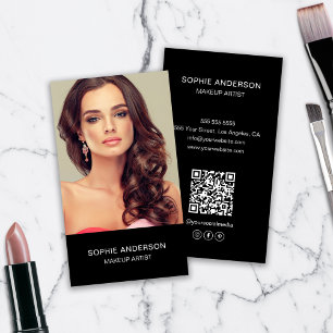 Moderne make-up artist foto zwart visitekaartje