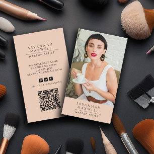 Moderne Make-up Artist Professionele Foto Peach Ro Visitekaartje