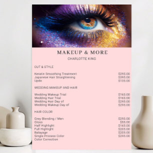 Moderne, make-up foto salon prijslijst poster