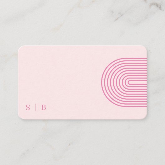 Moderne make-up roze Initialen QR Code Social Medi Visitekaartje (Voorkant)