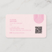 Moderne make-up roze Initialen QR Code Social Medi Visitekaartje (Achterkant)