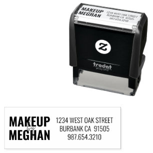 Moderne Make-up Studio Naam Retouradres Telefoon Zelfinktende Stempel