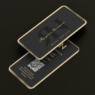 Moderne makelaar hypotheekmakelaar Black Fau Gold Visitekaartje