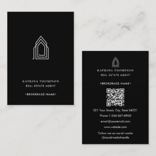 Moderne makelaar makelaar makelaar Logo zwart wit Visitekaartje