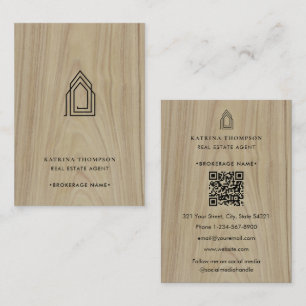 Moderne makelaar makelaar Realtor Logo Wood Visitekaartje