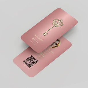 Moderne makelaar makelaar Rosegold Key Visitekaartje