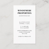 Moderne makelaar onroerend goed foto Visitekaartje (Achterkant)