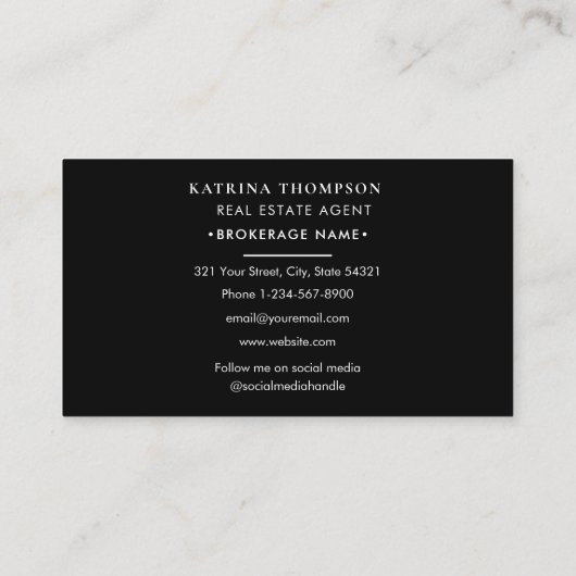 Moderne makelaar QR-code zwart Visitekaartje (Achterkant)