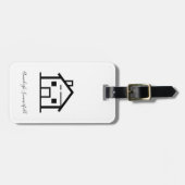 Moderne makelaar wit gepersonaliseerd bagagelabel (Voorkant horizontaal)