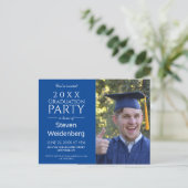 MODERNE MALE BLUE 2025 GRADUATION INVITATION PARTI (Debout devant)