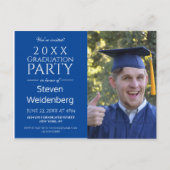 MODERNE MALE BLUE 2025 GRADUATION INVITATION PARTI (Devant)