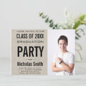 MODERNE MALE GRAD GRAY GRAY INVITATION FÊTE (Debout devant)