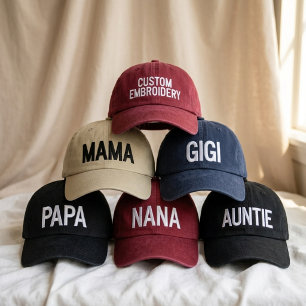Moderne mama Gigi tante papa oma aangepast script Geborduurde Pet