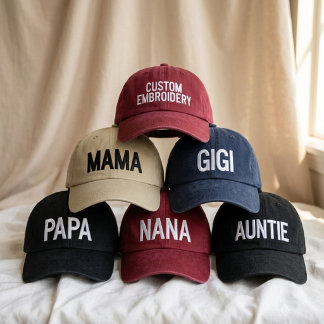 Moderne mama Gigi tante papa oma aangepast script Geborduurde Pet