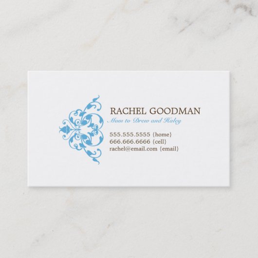 Moderne mammie kaart / persoonlijke oproepkaart contactkaartje (Voorkant)