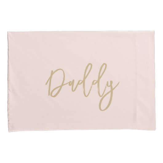 Moderne mammie papa Goud Aangepaste Monogram naam Kussensloop (Voorkant-Rechts)