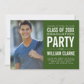 Moderne Man Afstudeerder Graduation Party Kaart (Voorkant)