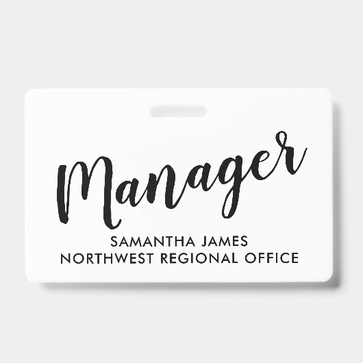 Moderne Manager ID Badge (Voorzijde)