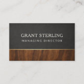 Moderne Managing Director Houten Profielkaart Visitekaartje (Voorkant)