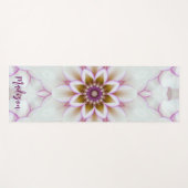 Moderne Mandala Bloem Paars Wit Naam Meditatie Yogamat (Voorkant (horizontaal))