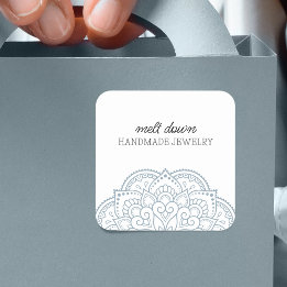 Moderne Mandala handgemaakte sieraden Vierkante Sticker