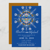 Moderne Mandala Handgetekende Boho Kunst Bruidsdou Kaart (Voorkant / Achterkant)