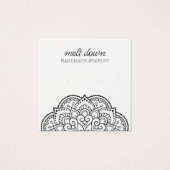 Moderne Mandala Stud Oorbel Sieraden Displaykaart Vierkante Visitekaartjes (Voorkant)