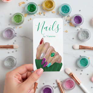 Moderne Manicuriste Kunstenaar Chic Nagelstudio QR Visitekaartje