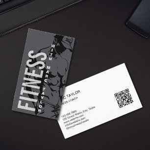 Moderne Manlijke Man Fitness Trainer Coach Visitekaartje