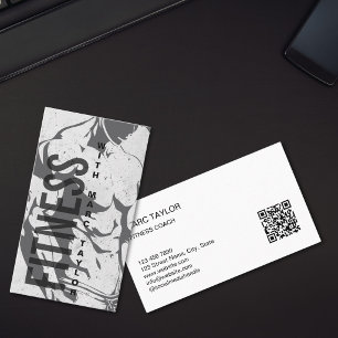 Moderne Manlijke Man Fitness Trainer Coach Visitekaartje