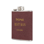 Moderne mannelijke beste man huwelijkscadeau heupfles (Links)