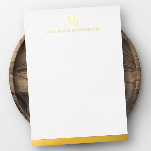 Moderne mannelijke monogram naam echte folie platt feestdagenkaart