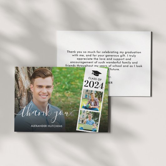 Moderne Manuscript Bekleding 3 het Afstuderen van  Bedankkaart